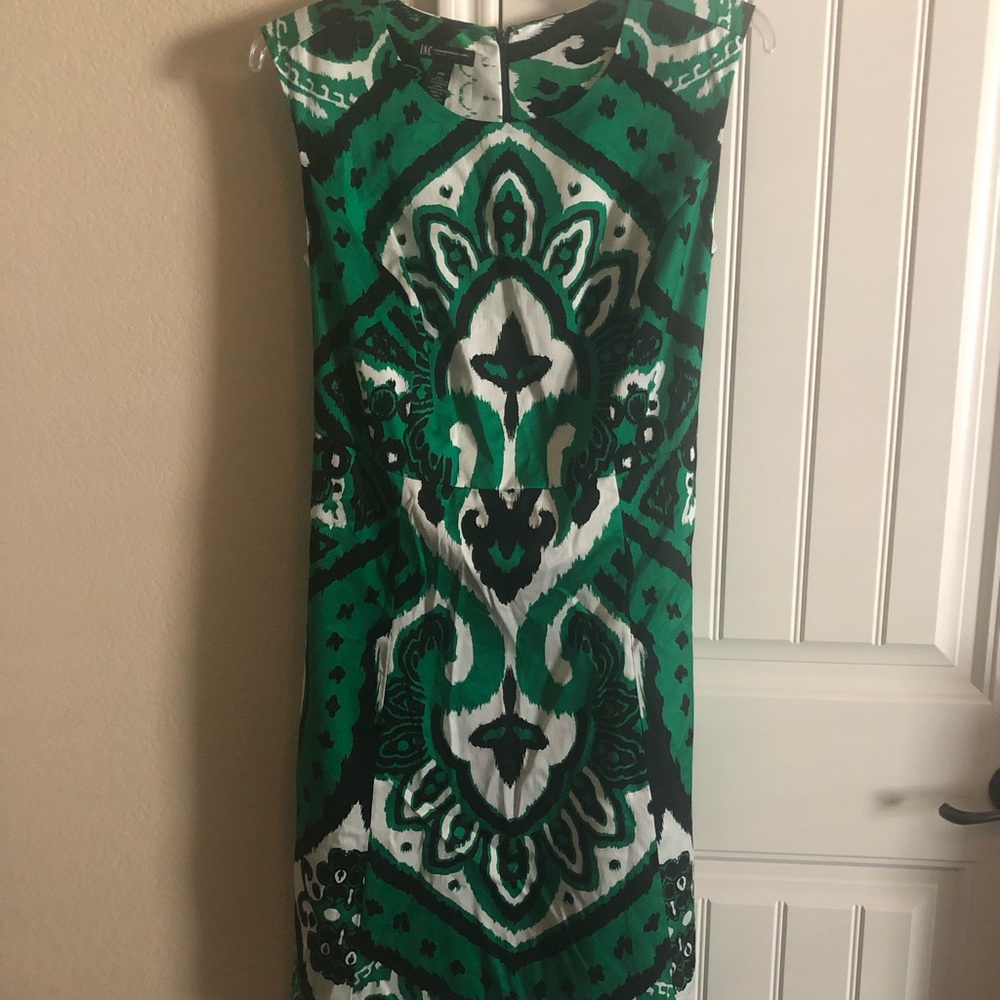 INC Green Sleeveless Dress